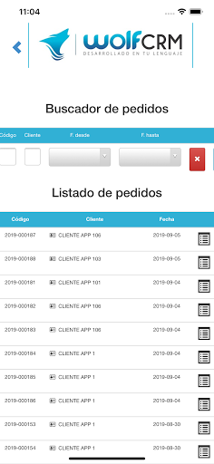 Android application wolfCRM screenshort
