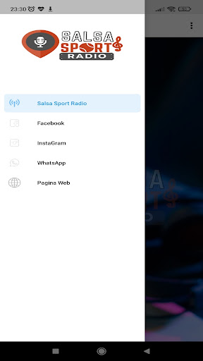Android application Salsa Sport Radio screenshort