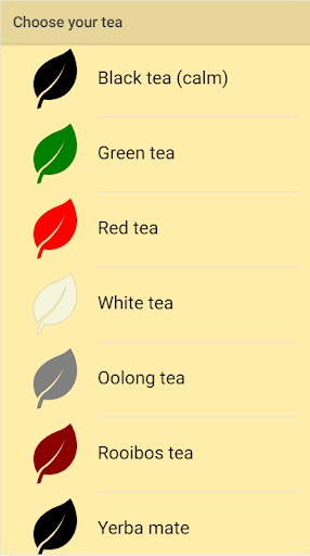 Android application Tea Timer screenshort