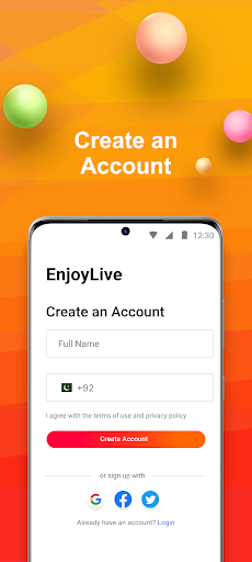 Android application Enjoy Live screenshort