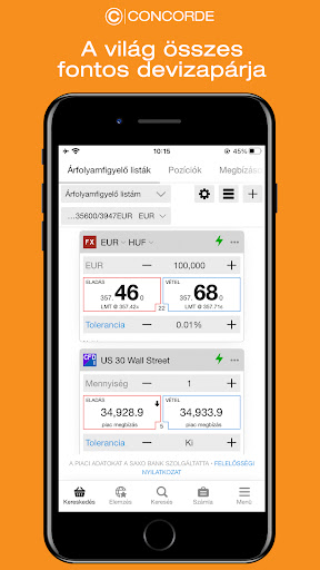 Android application Concorde Trader screenshort