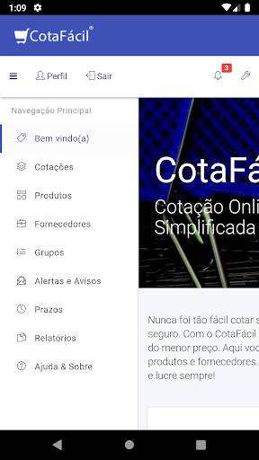 CotaFácil Administrador Screen 3