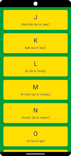 Portuguese Alphabets Screen 2