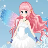 Beautiful winter snow fairy icon