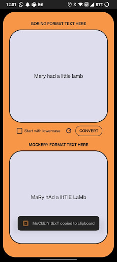Mockery Text Converter Screen 2