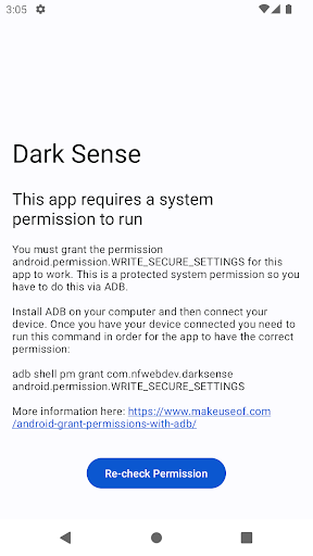 Android application Dark Sense - Auto dark theme screenshort