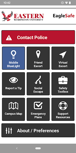 Android application EagleSafe EWU screenshort