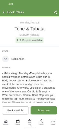 Screenshot of Zone 6 Fitness