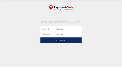 Android application PaymentClub POS screenshort