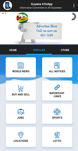 Guyana InfoApp Screen 2