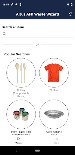Android application Altus AFB WasteWizard screenshort