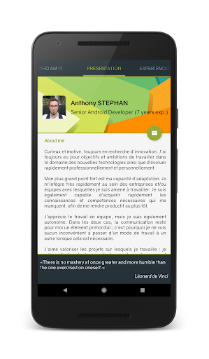 Anthony STEPHANs CV Screen 2