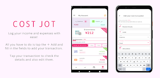 Android application Cost Jot : bookkeeping app screenshort