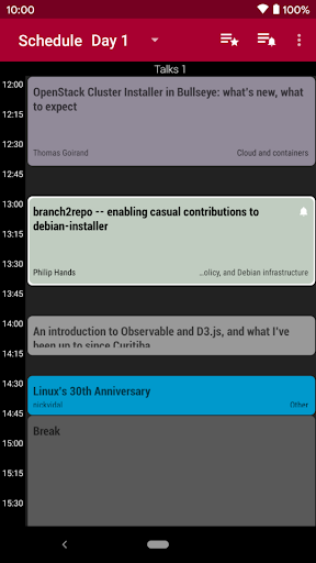 Android application DebConf 2021 Program screenshort