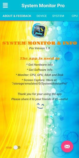 Android application System Monitor Info PRO! screenshort