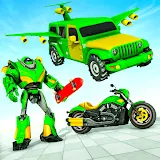 Flying Police Robot Car Game icon