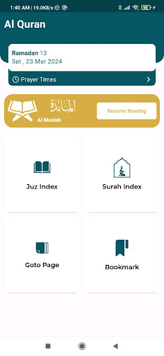 Android application Al Quran screenshort