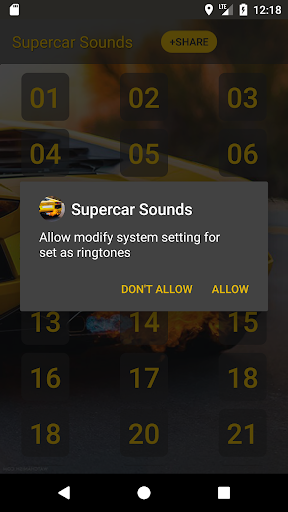 Supercar Soundboard Screen 3