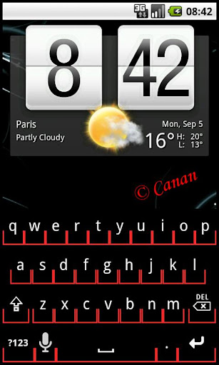 Android application KB Skin : DarkRed screenshort