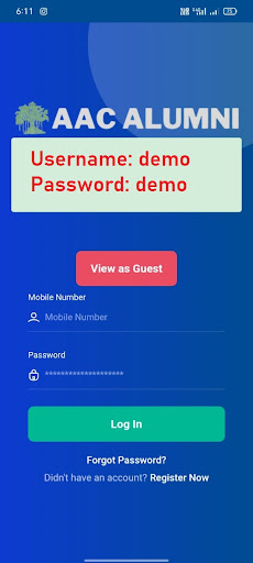 Android application AAC Alumni screenshort