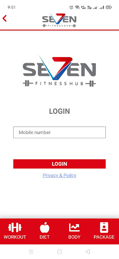 Android application Seven fitness hub screenshort