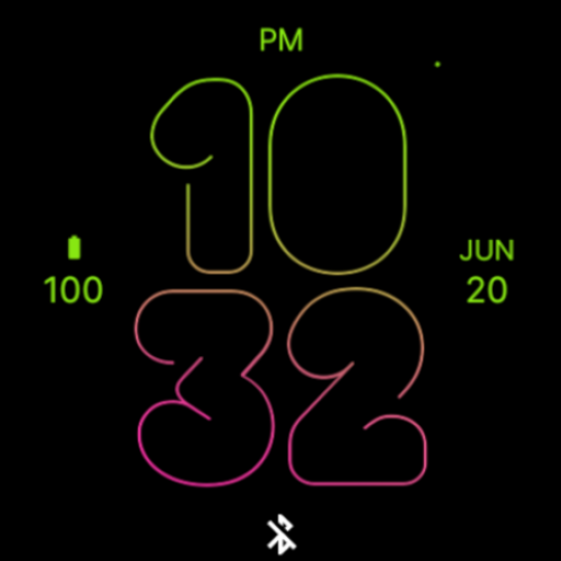 Skinny Green Pink Watch Face Logo