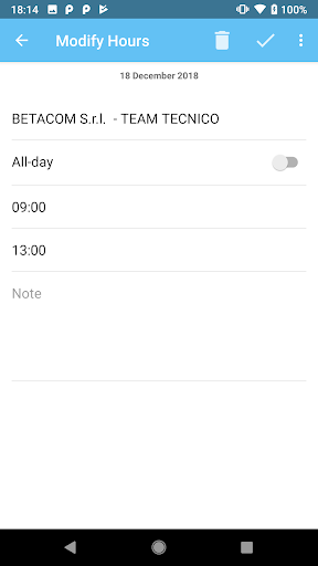 TimeSheet Screen 2