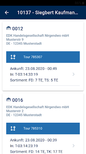 COS-Avisierung Screen 2