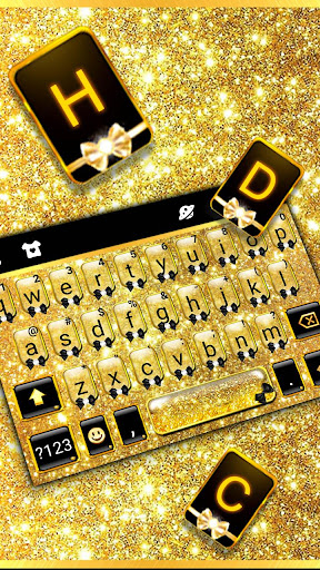 Glitter Golden Bow Theme Screenshot