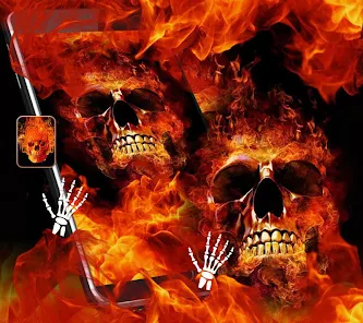 Flame skull Live Wallpaper Theme 4