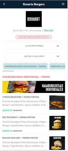 Android application Rosario Burger screenshort