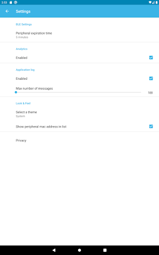 Screenshot of ST BLE Toolbox