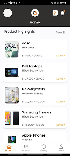 Android application 7G Star Vendor screenshort