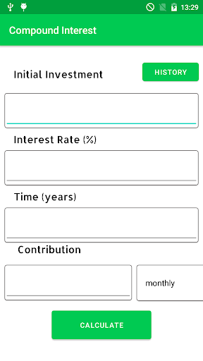 Android application Compound Interest Calculator screenshort