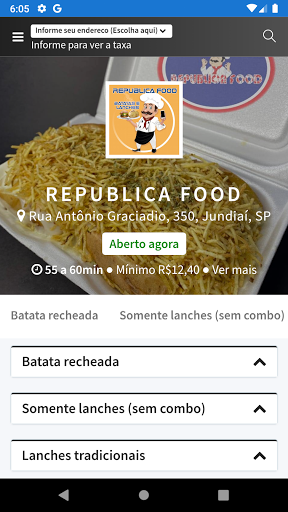 Android application Republica Food screenshort