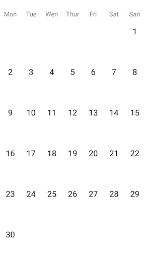 Android application Calendar screenshort