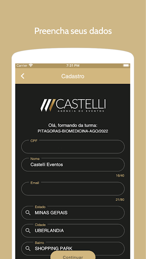 Castelli App Screen 3
