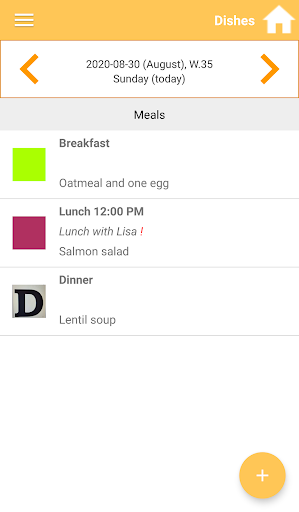Android application Meal planner screenshort