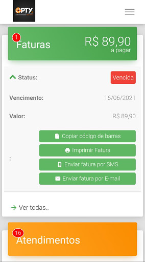 Android application Opty Internet screenshort