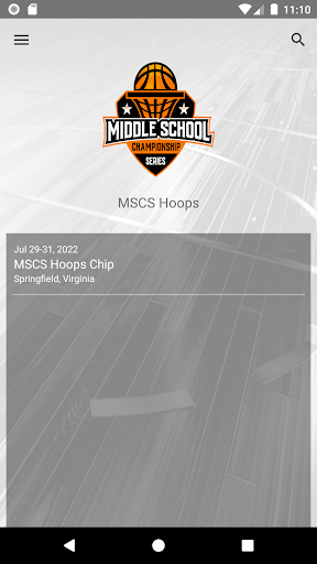 Android application MSCS Hoops screenshort