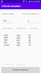 D'Hondt calculator