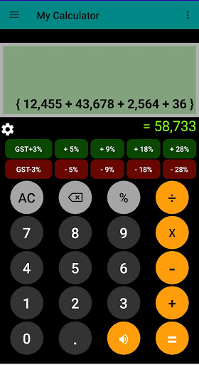 Android application Calculator screenshort
