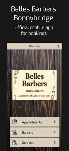 Android application Belles Barbers Bonnybridge screenshort