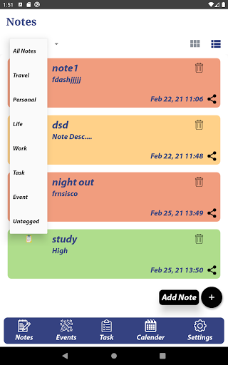 Notepad Sticky Notes To do l