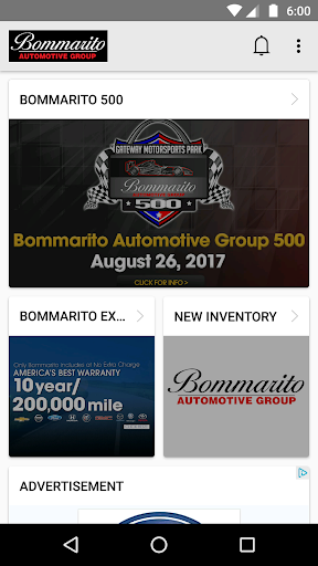 Android application Bommarito Automotive Group screenshort