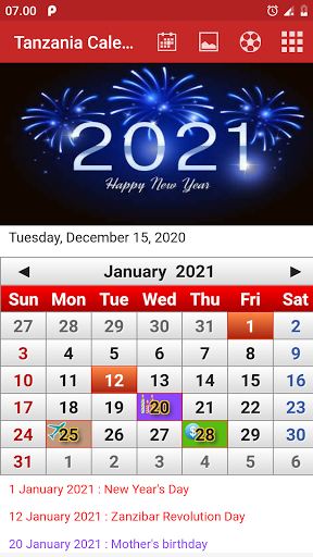 Tanzania Calendar 2021 1.6 screenshots 1
