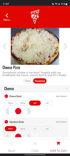 Screenshot of Original PJ's Pizza
