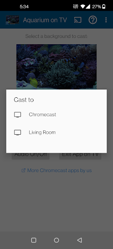 Aquariums on TV via Chromecast
