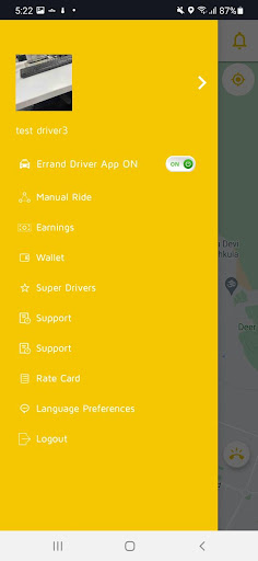 Errand Driver App Screen 2