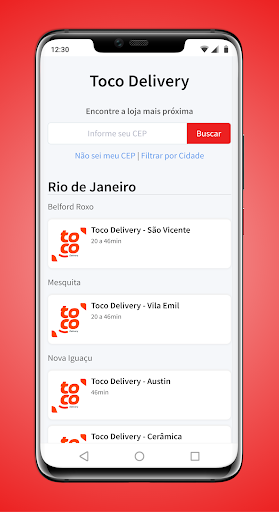 Android application Toco Delivery screenshort